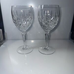 Groham Crystal-Cut Clear Wine Glasses - Elegant Stemware (Set of 2)